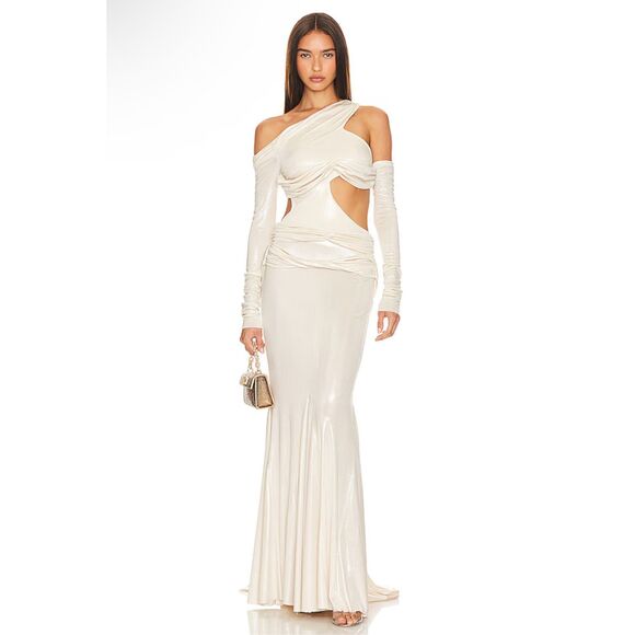 Di Petsa Golden Moonlight Dress in Metallic Gold Size XL $2030 - Picture 5 of 15